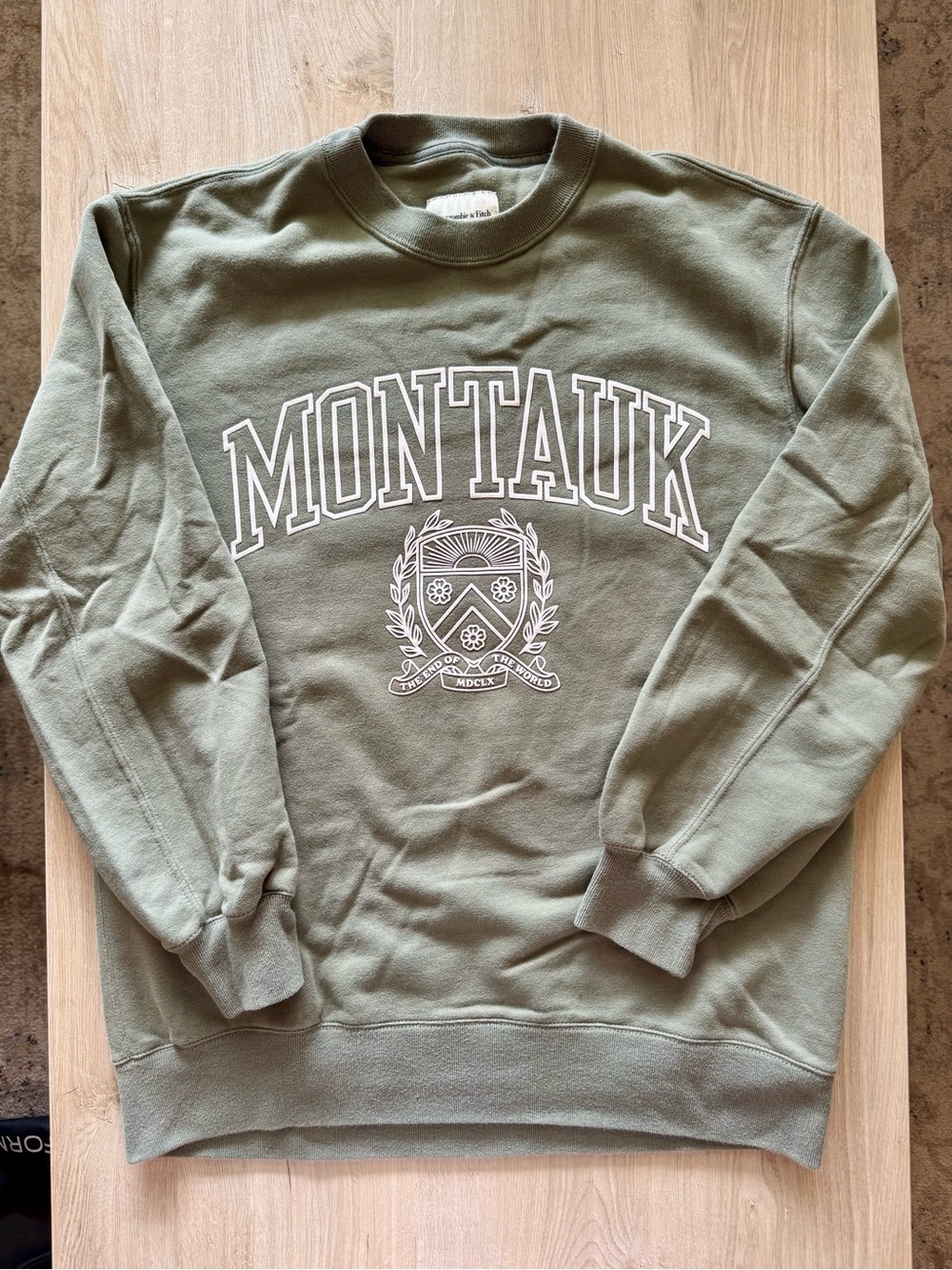 Abercrombie & Fitch Olive Green Montauk Crewneck Sweatshirt